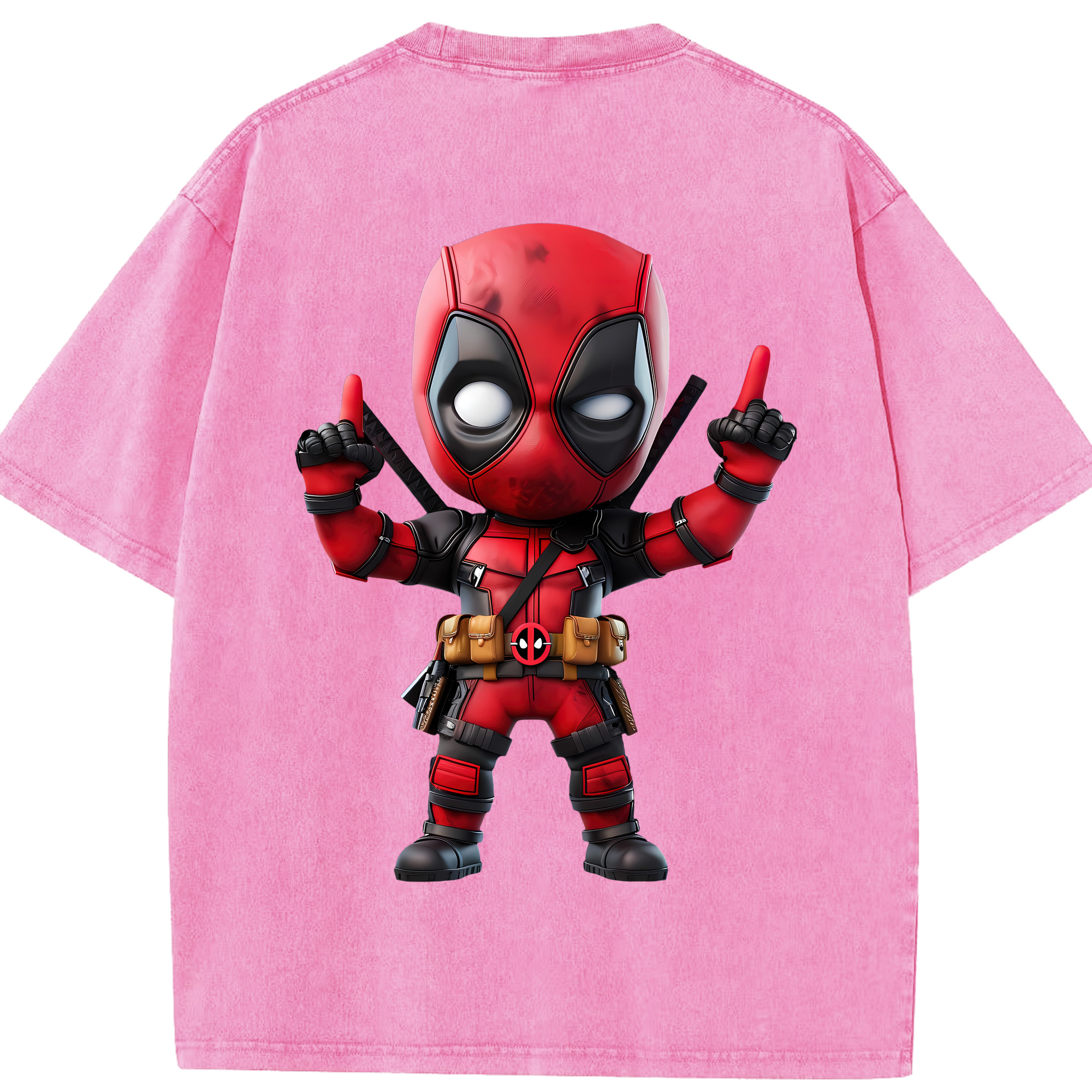 （画像用） Deadpool デッドプール 綿100% ヴィンテージ風 半袖Tシャツ（背面プリント）